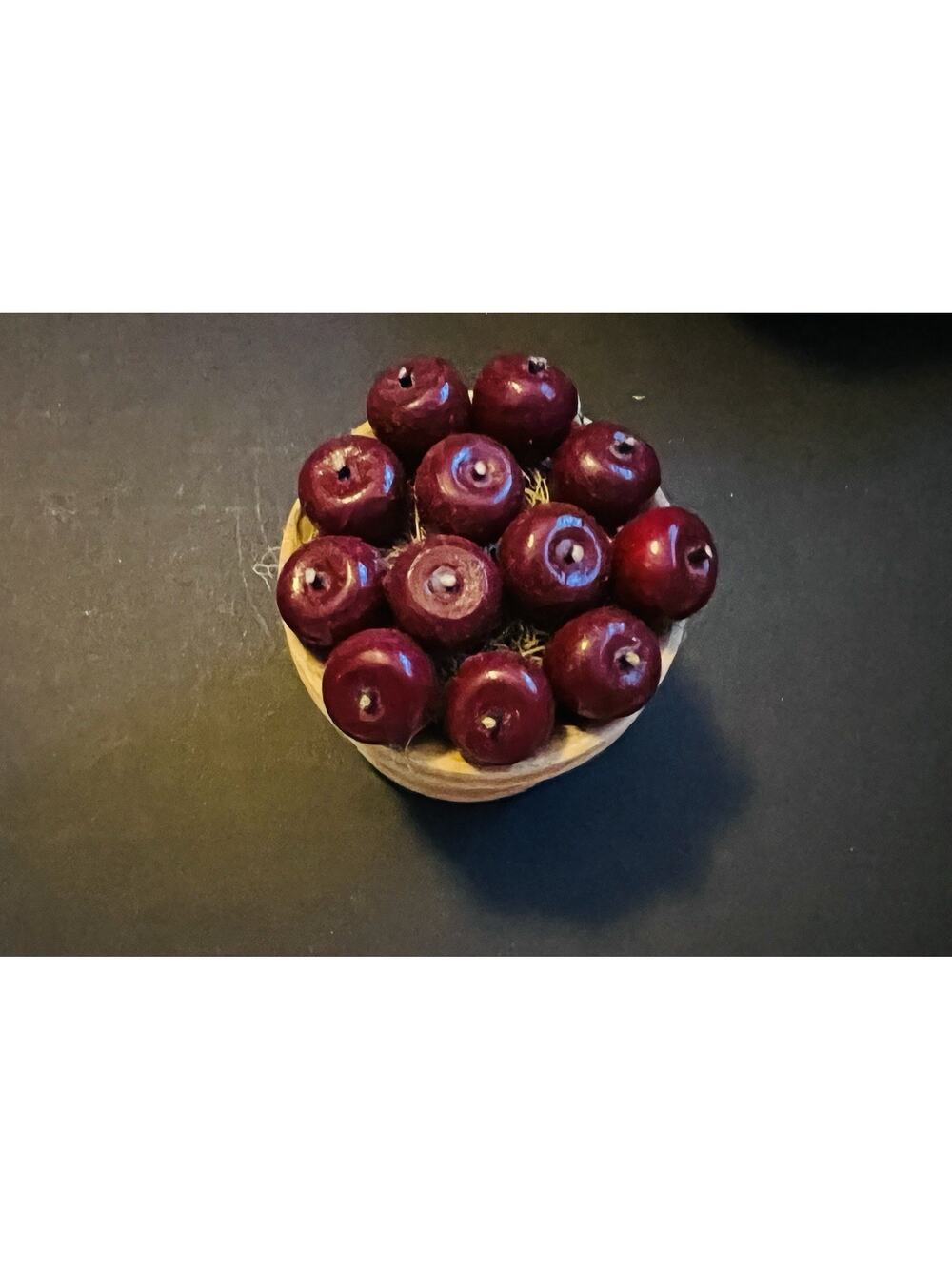 Decorative Miniature Basket Filled w/Red Apples